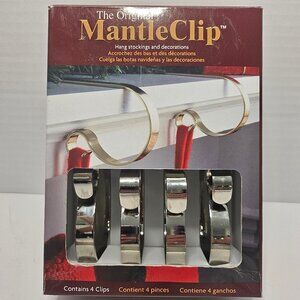 The Original Mantle Clip 4 Pack Gold Mantle Stocking And Decoration Hanging Chri